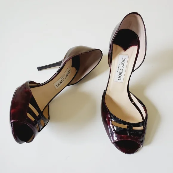 Jimmy Choo Dark Burgundy and Black Formal Shoes